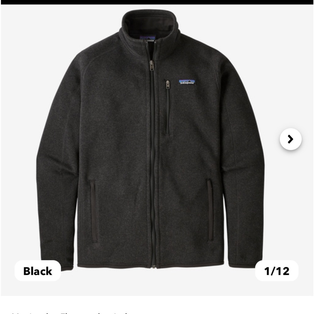 Men’s Patagonia better sweater fleece jacket - Black XL